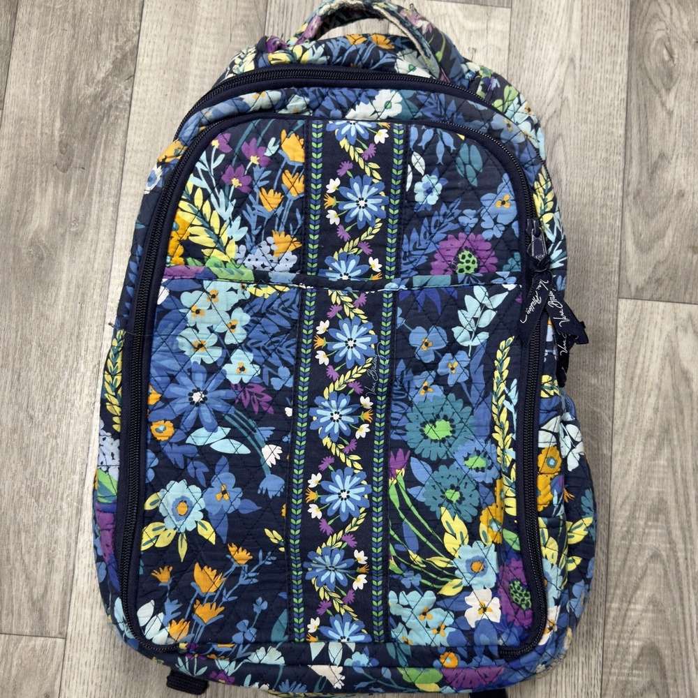 Vera Bradley Quilted Midnight Blue Floral Pattern Baby Backpack